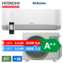 Aparat de aer conditionat Hitachi AIRHOME 400, 9000 btu/h, RAK-DJ35PHAE/RAC-DJ35PHAE, autocuratare, wi-fi inclus, 20 dB, A++/A++
